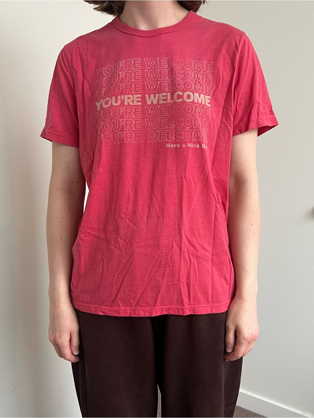 Fossil Red Graphic 'YOU'RE WELCOME' Short Sleeve Tee